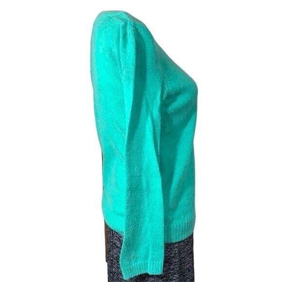 H&M Womens Sweater Angora Wool Blend Knit Pullover Long Sleeves Green Small - Picture 4 of 7